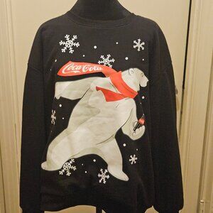 Coco Cola Light Up Christmas Polar Bear sweatshirt Size 2XL